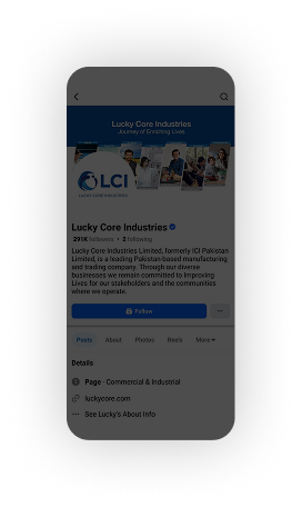 Lucky Core Industries Facebook page managed by Dart